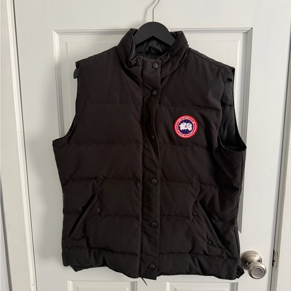 Canada Goose Black Vest with Red Logo Patch